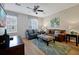 Comfortable living room with plush seating, stylish rug, ceiling fan and natural light from the windows at 4816 Tidecrest Ave # 178, Orlando, FL 32819