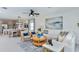 Open-concept living space featuring dining area, living room with stylish decor and comfortable seating at 483 Wayland Dr, Haines City, FL 33844