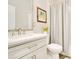 Bathroom with vanity, modern fixtures, framed art, and shower with curtain at 608 Ashwell Ct, Debary, FL 32713