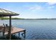 Boat dock with two chairs overlooking the wide lake at 1010 Juliette Blvd, Mount Dora, FL 32757