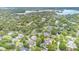 Panoramic aerial view showcasing the vast neighborhood, surrounding trees and vegetation, and nearby lake at 1355 Hibiscus Ave, Winter Park, FL 32789