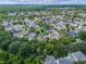 Aerial view of a neighborhood with lush trees and a house with a green location pin at 1438 Stickley Ave, Celebration, FL 34747
