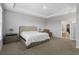 Serene main bedroom with neutral tones, cozy furnishings, and a view to an attached bath at 2171 Timber Creek Ln, Clermont, FL 34715