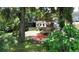 Landscaped backyard featuring a brick patio, lush greenery, and potential for outdoor enjoyment at 238 Lake Dr, Orlando, FL 32835