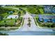 Aerial view of gated community entrance with landscaping and signage in a well-maintained neighborhood at 322 Annabelle Way, Davenport, FL 33837