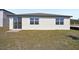 A new home has a small backyard with a sliding glass door and a small patio at 3253 Viceroy Ct, Poinciana, FL 34759