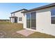 The backyard has a sliding glass door to a small patio, and an adjacent home is visible at 3253 Viceroy Ct, Poinciana, FL 34759