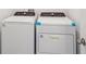 The laundry room has a new white Whirlpool washer and dryer at 3253 Viceroy Ct, Poinciana, FL 34759