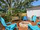 Backyard seating area featuring a swing and fire pit at 809 Palmetto Ter, Oviedo, FL 32765