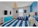 Bright bedroom featuring two twin beds, blue furnishings, and ample natural light at 1421 Wexford Way, Davenport, FL 33896