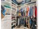 Organized walk-in closet with built-in shelving, hanging rods, and ample storage space for clothing and accessories at 2401 Oxmoor Dr, Deland, FL 32724