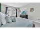 Bedroom with two beds, dresser with TV, and a window with blinds at 3082 Mahalo Dr, Davenport, FL 33897