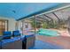 Inviting screened pool area with comfortable seating, perfect for relaxation and outdoor entertaining at 3150 Rider Pl, Orlando, FL 32817