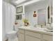 Clean bathroom with a single vanity, neutral color scheme, and shower-tub combo at 3501 Danby Ct, Orlando, FL 32812