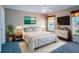 Stylishly staged bedroom featuring a cozy bed, modern furniture, and an inviting atmosphere that makes this room feel like home at 357 Fairway Pointe Cir, Orlando, FL 32828