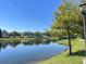 Scenic pond view with a tree in the foreground and homes across the water at 4010 Santa Maria Dr # 106, Kissimmee, FL 34741