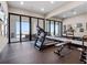 Bright home gym with workout equipment, floor-to-ceiling windows, and ocean views at 4647 Van Kleeck Dr, New Smyrna Beach, FL 32169