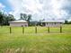 The expansive backyard features a view of the enclosed pool and a lush green lawn at 485 Nw 71St Ave, Ocala, FL 34482