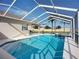 Relax in this inviting screened-in pool and spa with ample space for lounging and enjoying the backyard views at 517 Westwind Dr, Davenport, FL 33896