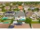 Expansive backyard featuring a pool, patio, and lush landscaping in a residential community at 7974 Chilton Dr, Orlando, FL 32836