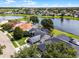 Aerial view of homes in a lakeside neighborhood at 14377 Lord Barclay Dr, Orlando, FL 32837