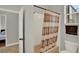 Bathroom with shower and tub featuring tile and striped curtain at 1657 Tennyson Ct, Lake Mary, FL 32746