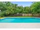 Backyard pool with a fenced perimeter and lush greenery, perfect for relaxation and recreation at 1805 Paloma Ave, Sanford, FL 32771