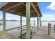 This dock has a covered boat lift for easy water access at 291 River Rd, Oak Hill, FL 32759