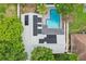 Backyard aerial view showcasing solar panels and a sparkling pool, perfect for outdoor enjoyment at 7124 Turquoise Ln, Orlando, FL 32807