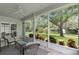 Inviting screened-in porch with comfortable seating and views of the lush backyard at 1124 Hidden Blf, Clermont, FL 34711