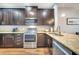 Well-lit kitchen featuring stainless steel appliances, dark wood cabinetry, and granite countertops at 11937 Bianca Ln, Orlando, FL 32827