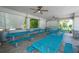 Covered picnic area with bright blue picnic tables, perfect for community gatherings at 13452 Sagestone Dr, Winter Garden, FL 34787