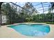 Enclosed pool featuring cool blue water, screened enclosure, and attached spa surrounded by tropical foliage at 1453 Langham Ter, Lake Mary, FL 32746