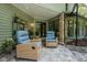 Cozy patio area with chairs, plants, and a view of the screened-in pool at 20 Twelve Oaks Trl, Ormond Beach, FL 32174