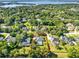 Expansive aerial view of property featuring a pool and lush, mature landscaping, all near a lake at 2538 Carter Grove Cir, Windermere, FL 34786