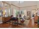 Sunlit living room featuring large windows, elegant furnishings, and hardwood floors at 2880 Old Castle Dr, Winter Park, FL 32792