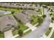 An aerial view of the property in a serene neighborhood near a small pond at 3349 Sagebrush St, Harmony, FL 34773