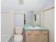 Full bathroom featuring an accent wall and a modern toilet at 4823 Shoreline Cir, Sanford, FL 32771