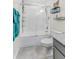Bright bathroom features modern fixtures, subway tile shower, enhancing the space's functionality at 6527 Silver Queen Way, Windermere, FL 34786