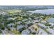 Aerial view of a beautiful neighborhood with ponds, tree coverage, and well-maintained buildings at 110 Watling Way # 25204, Davenport, FL 33837