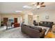 Large living room with skylights and a ceiling fan at 11412 Stamfield Dr, Orlando, FL 32821