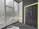 Screened-in porch with black trim and an adjacent black door, complete with a rug at 141 Reserve Cir # 113, Oviedo, FL 32765