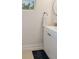 Neutral half bathroom offering a black rug, cabinet, towel rack, and sink at 15241 Sunrise Grove Ct, Winter Garden, FL 34787