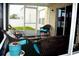 Relaxing screened patio with wicker furniture, blue cushions, and a view of the yard at 3074 Royal Tern Dr, Winter Haven, FL 33881