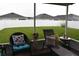 Outdoor patio area with comfortable seating and view of the expansive fenced-in backyard at 3074 Royal Tern Dr, Winter Haven, FL 33881