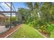 Manicured backyard featuring lush landscaping and a screened pool area at 3593 Scoutoak Loop, Oviedo, FL 32765