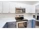 Modern kitchen features stainless steel appliances and custom cabinets at 4611 Cumbrian Lakes Dr, Kissimmee, FL 34746