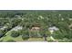 Expansive aerial view showcasing a private residential neighborhood surrounded by lush trees and landscaping at 127 Oak Ln, Ormond Beach, FL 32174