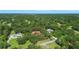 Aerial view of residential properties surrounded by mature trees, offering privacy and tranquility at 127 Oak Ln, Ormond Beach, FL 32174