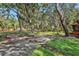 Secluded backyard featuring mature trees and lush vegetation at 127 Oak Ln, Ormond Beach, FL 32174